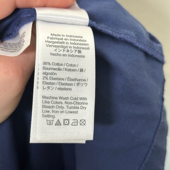 J. CREW Fitted Lightweight Chino Dress Navy Blue Sz 16 {C10} - Picture 5 of 6